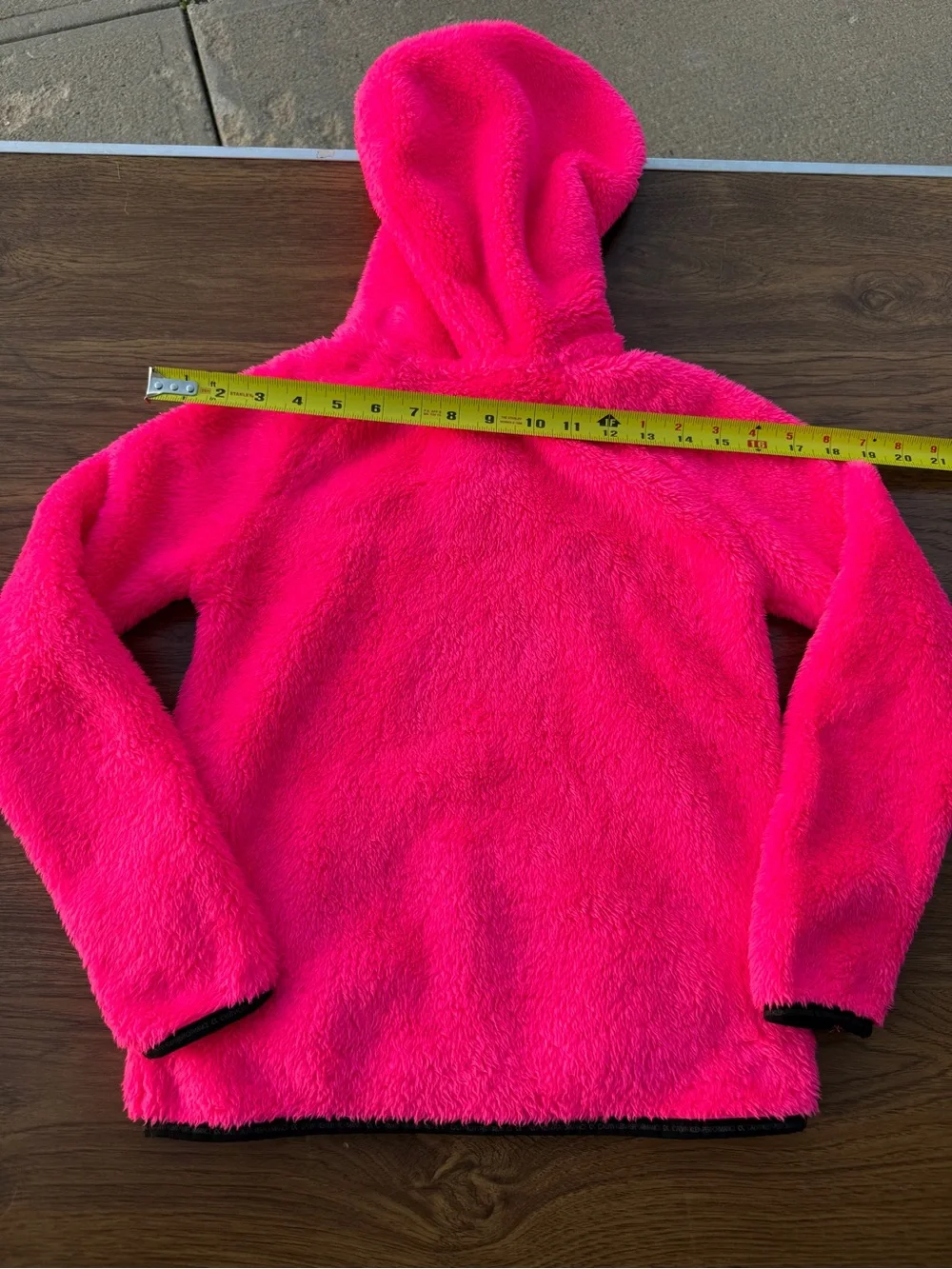Calvin Klein Performance Neon Pink Hooded Fleece Pullover with Black Trim